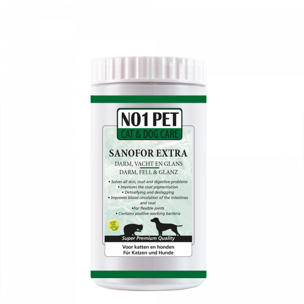 Produktbild NO1PET Sanofor Extra – Ergänzungsfuttermittel für Verdauung, Fell & Haut von Hunden und Katzen
