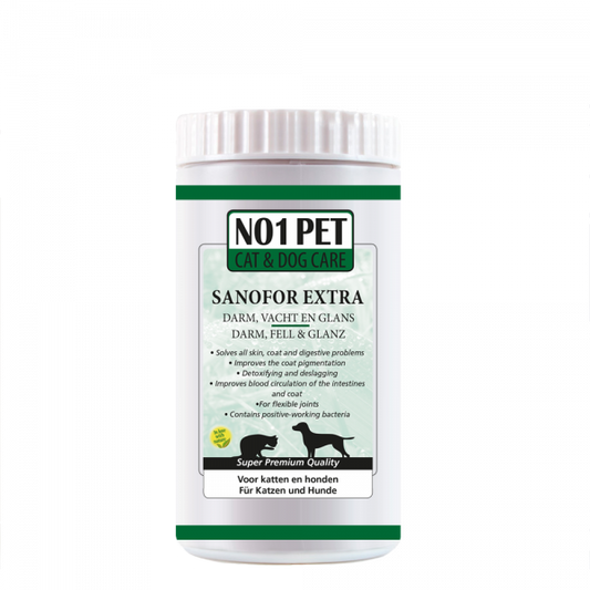 Produktbild NO1PET Sanofor Extra – Ergänzungsfuttermittel für Verdauung, Fell & Haut von Hunden und Katzen