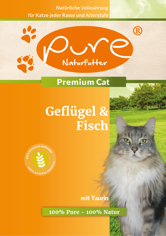Produktbild PURE Premium Cat Geflügel & Fisch – natürliches Trockenfutter mit Geflügel & Fisch für Katzen jeder Rasse und Altersstufe