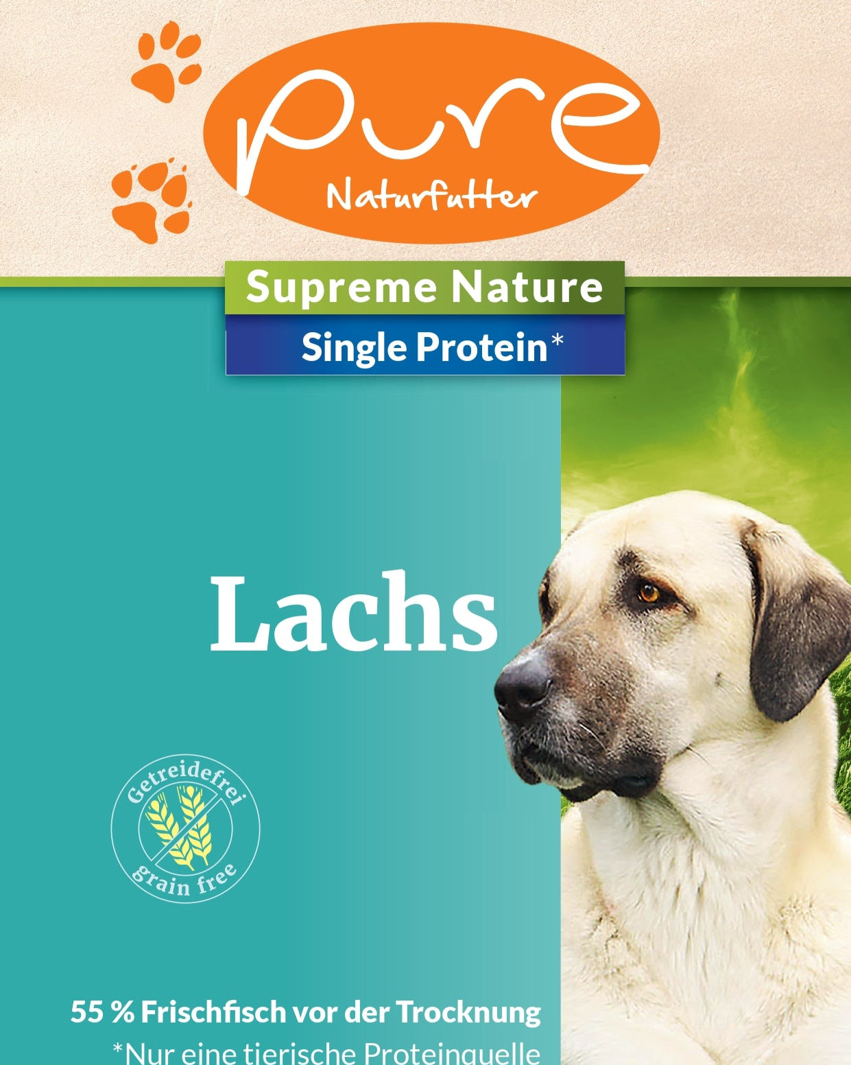 Produktbild PURE Supreme Nature Dog Lachs – Single-Protein Trockenfutter für Hunde, getreidefrei, mit 55 % Frischlachs & natürlichen Zutaten