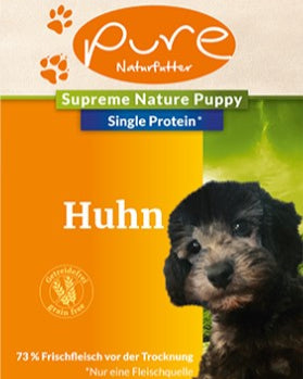Produktbild PURE Supreme Nature Puppy Huhn – natürliches Trockenfutter für Welpen & Junghunde, getreidefrei, Single-Protein, mit 73 % Frischfleisch