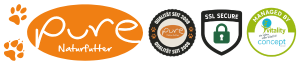Mail-Logo Shopify für PURE Naturfutter – offizielles Logo für den Shopify-Shop von PURE Naturfutter, deinem Anbieter für hochwertiges Haustierfutter.