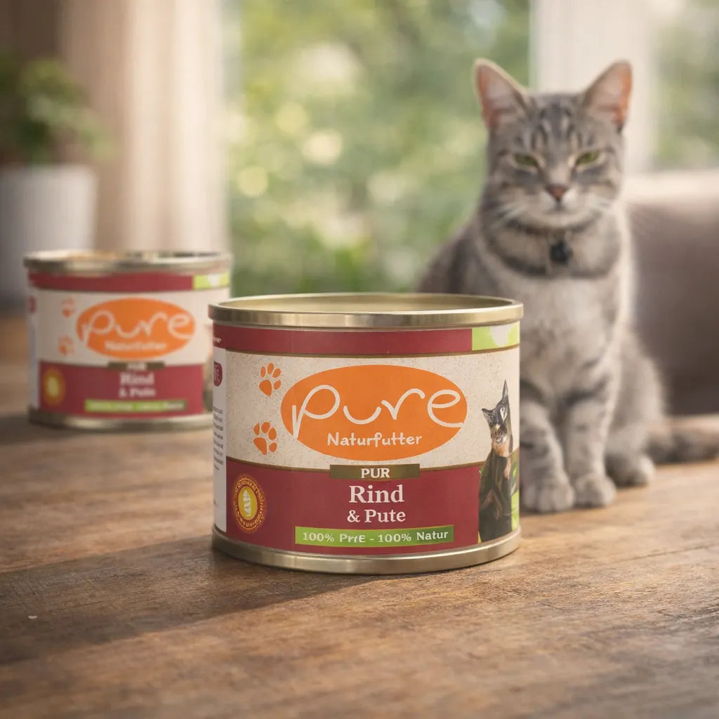 katze nassfutter PURE Katzenmenü Rind & Pute 195 g