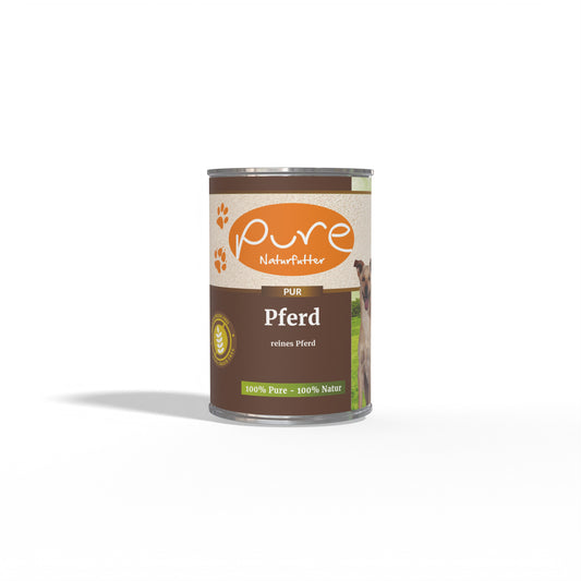 PURE Naturfutter Supreme Nature Hund Pferd 400g – hochwertiges, ausgewogenes Hundefutter mit Pferd, ideal für eine gesunde und leckere Ernährung von Hunden.