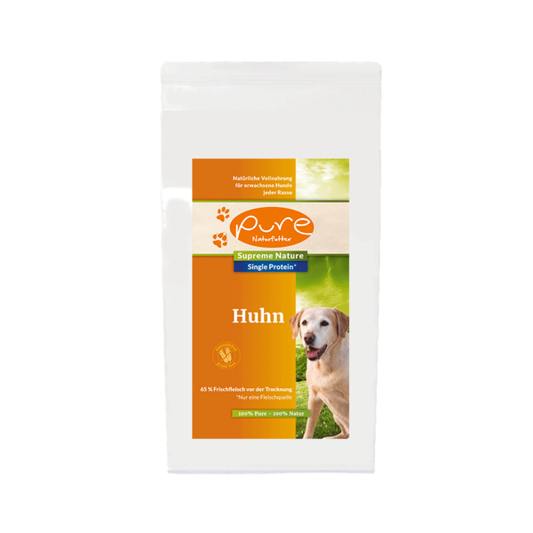Pure Supreme Nature Dog Single-Protein Huhn 15kg – getreidefreies Hundefutter mit hochwertigem Huhn, ideal für eine gesunde Ernährung von erwachsenen Hunden.