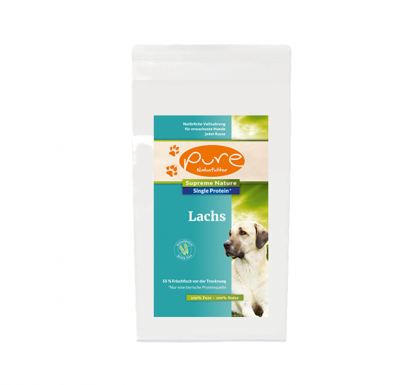 Pure Supreme Nature Dog Single-Protein Lachs 1,5kg – getreidefreies Hundefutter mit hochwertigem Lachs, ideal für eine gesunde Ernährung und glänzendes Fell