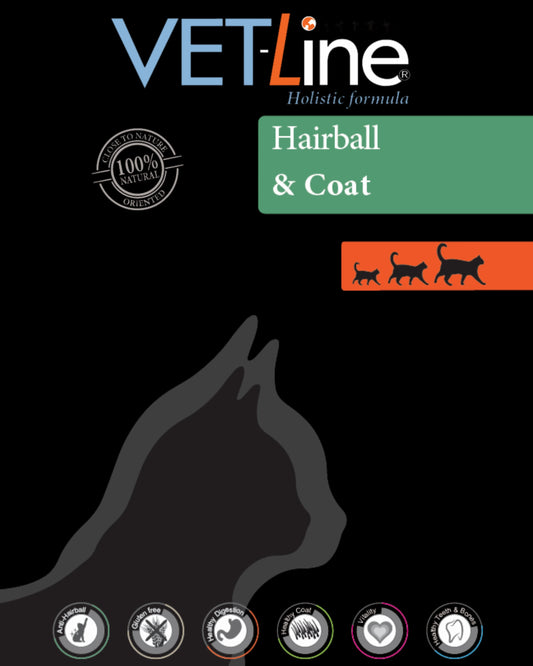 VET-Line Cat Adult Hairball & Coat Trockenfutter für Katzen ab 1 Jahr – unterstützt Fellpflege und Haarballenkontrolle, 1,5 kg Beutel