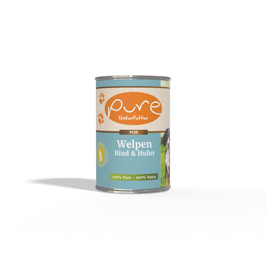 Produktbild PURE Hundemenü Welpen Rind & Huhn – Nassfutter mit 71 % Fleisch, getreidefrei, Single-Protein, für Welpen und Junghunde aller Rassen