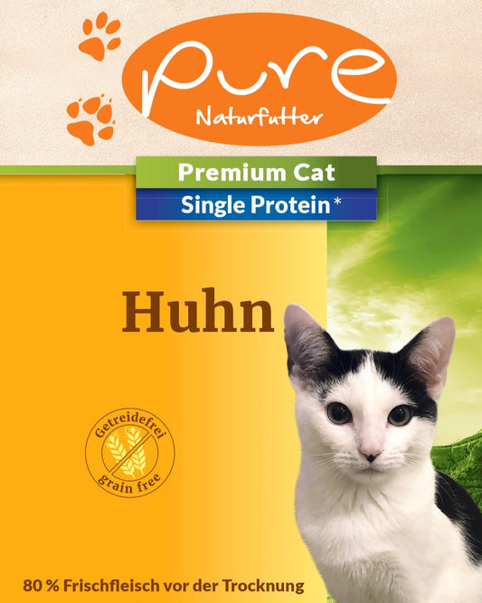 Produktbild PURE Premium Cat Single-Protein getreidefrei Huhn – Trockenfutter für Katzen mit 80 % Frischfleisch ohne Getreide