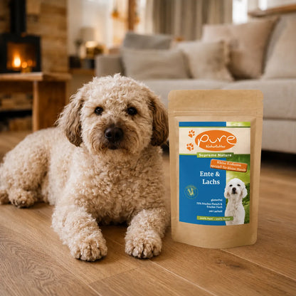PURE Supreme Ente & Lachs – glutenfreies Trockenfutter für kleine Hunde (kleine Kroketten)
