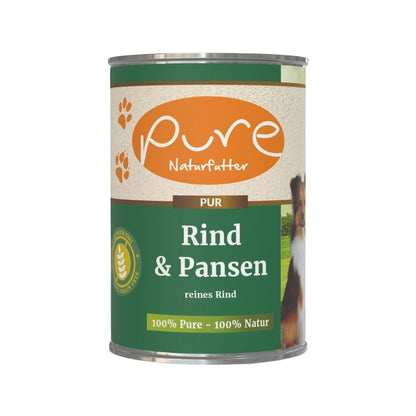 Hundemenü Rind mit Pansen – ausgewogenes und hochwertiges Hundefutter mit Rind und Pansen, ideal für eine gesunde und schmackhafte Ernährung.