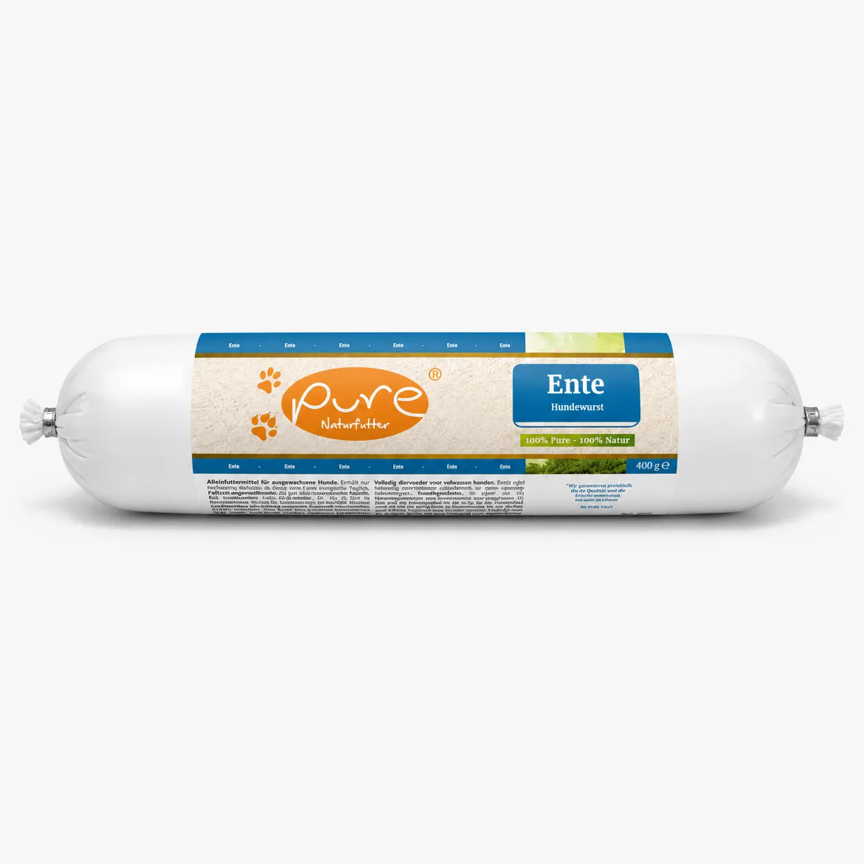 PURE Hundewurst Ente 400 g für ausgewachsene Hunde