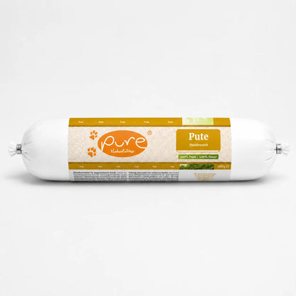 PURE Hundewurst Pute 400 g für ausgewachsene Hunde