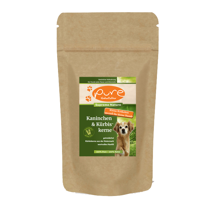PURE Trockenfutter für kleine Hunde 2kg – ausgewogenes Kaninchenfutter für kleine Hunde, ideal für eine gesunde und schmackhafte Ernährung