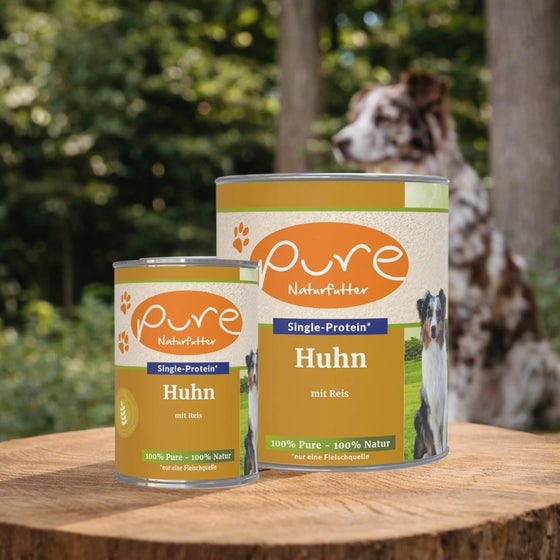 PURE Hundemenü Huhn & Reis – Single-Protein Nassfutter ohne Weizen