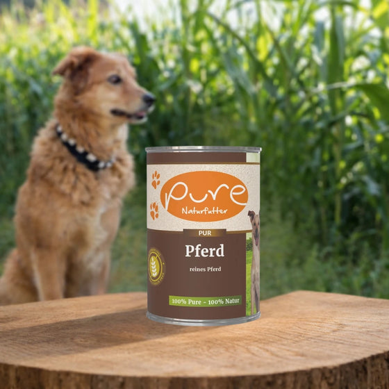PURE Hundemenü Sensitive Pferd – Single-Protein Nassfutter, getreidefrei