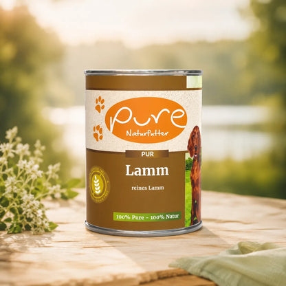 PURE Naturfutter PUR Lamm Nassfutter für Hunde mit reinem Lamm