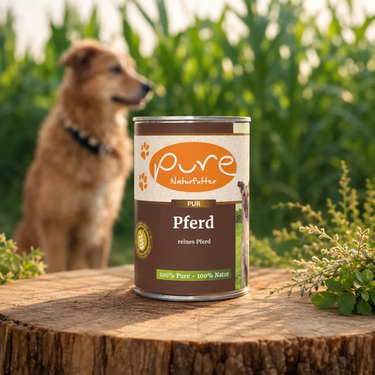 PURE Naturfutter PUR Pferd Nassfutter für Hunde mit reinem Pferd