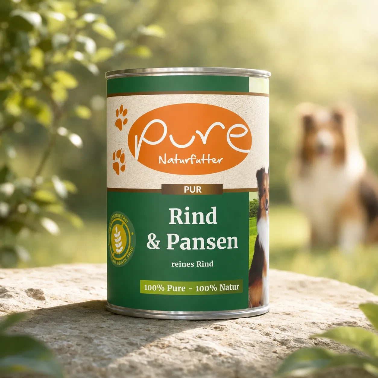 PURE Naturfutter PUR Rind und Pansen Nassfutter für Hunde