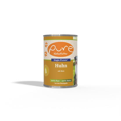 Pure Naturfutter Supreme Nature Huhn mit Reis 400g – hochwertiges, ausgewogenes Hundefutter mit Huhn und Reis, ideal für die gesunde Ernährung von Hunden.