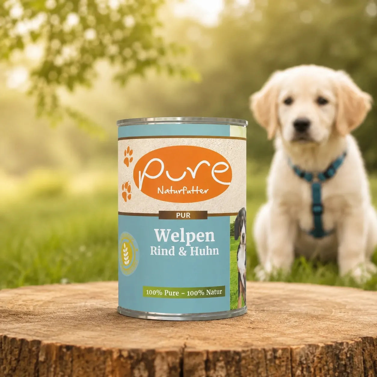 PURE Naturfutter Welpen Rind und Huhn Nassfutter für junge Hunde