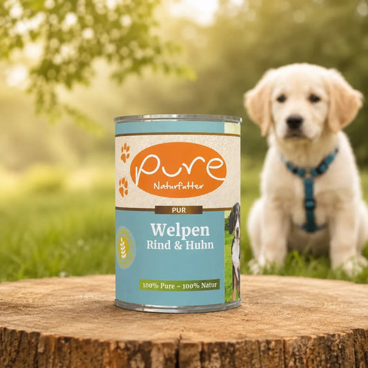 PURE Naturfutter Welpen Rind und Huhn Nassfutter für junge Hunde