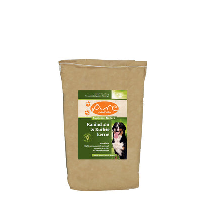 Pure Supreme Kaninchen und Kürbiskerne 4kg – getreidefreies, hochwertiges Hundefutter mit Kaninchen und Kürbiskernen für gesunde Ernährung.