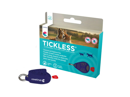TICKLESS® Ultraschall-Zecken- und Flohschutzgerät für Hund und Katze – chemiefreier Anhänger fürs Halsband (Covetrus).