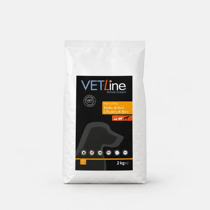 VET-Line Huhn & Reis Large Adult Hundefutter 2 kg im weissen Futtersack