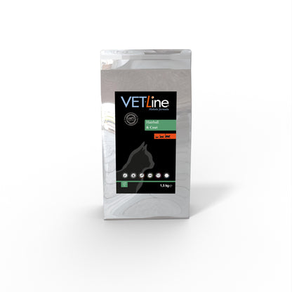 VETline Adult Cat Anti-Hairball & Fell – weizenfreies Katzenfutter ab 1 Jahr, 1,5 kg, Huhn, Reis, Erbsen