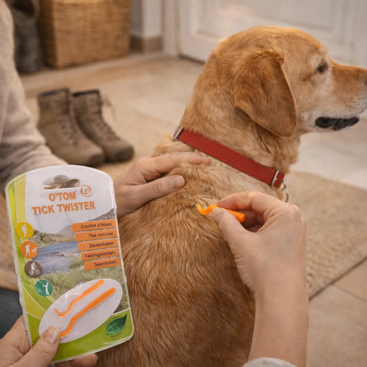 Zecke beim Hund entfernen mit Zeckenhaken, sichere Zeckenentfernung beim Hund